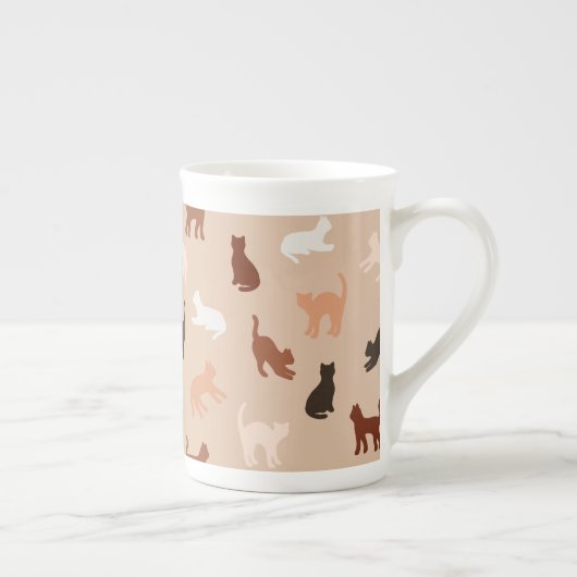 Cat-Silhouette Porzellantasse (Rechts)