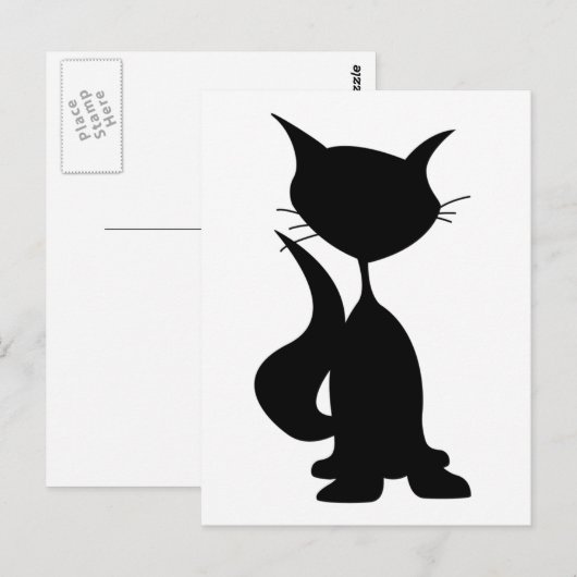 Cat Silhouette Postkarte (Vorne/Hinten)