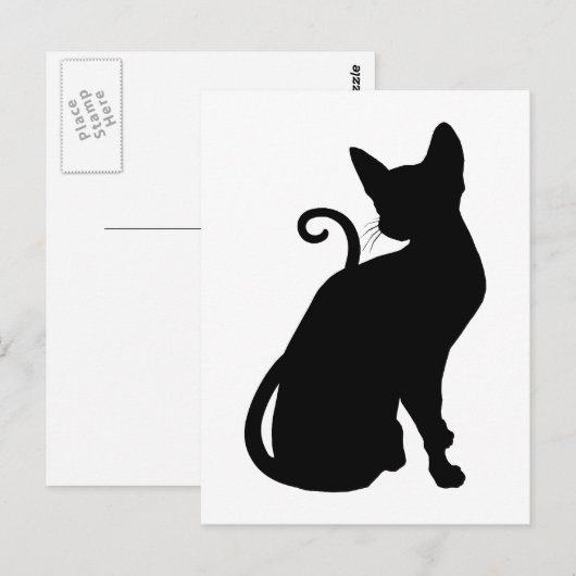 Cat Silhouette Postkarte (Vorne/Hinten)