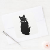 Cat Silhouette Quadratischer Aufkleber (Umschlag)