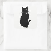 Cat Silhouette Quadratischer Aufkleber (Tasche)