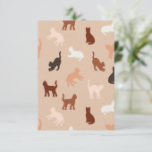 Cat-Silhouette RSVP Karte (Stehend Vorderseite)