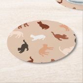 Cat-Silhouette Runder Pappuntersetzer (Angewinkelt)