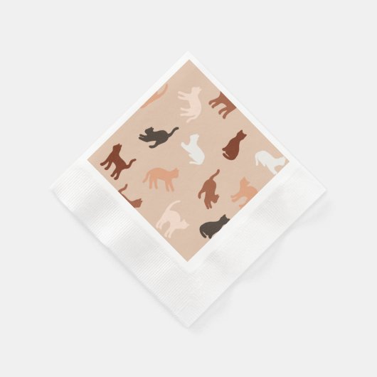 Cat-Silhouette Serviette (Ecke)