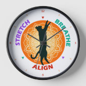 Cat Silhouette Stech Breathe Wall Clock Uhr (Vorderseite)