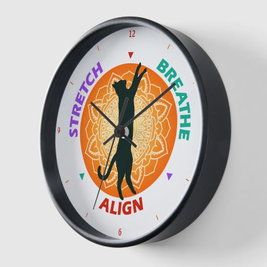 Cat Silhouette Stech Breathe Wall Clock Uhr (Winkel)