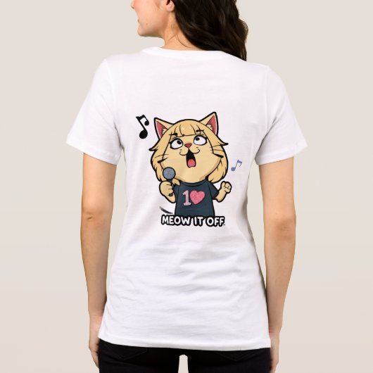 Cat Singer - Meow It Off Tri-Blend Shirt (Rückseite)