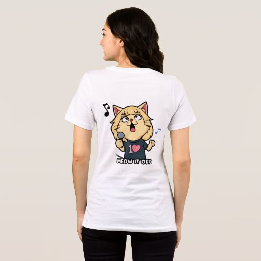Cat Singer - Meow It Off Tri-Blend Shirt (Rückseite voll)