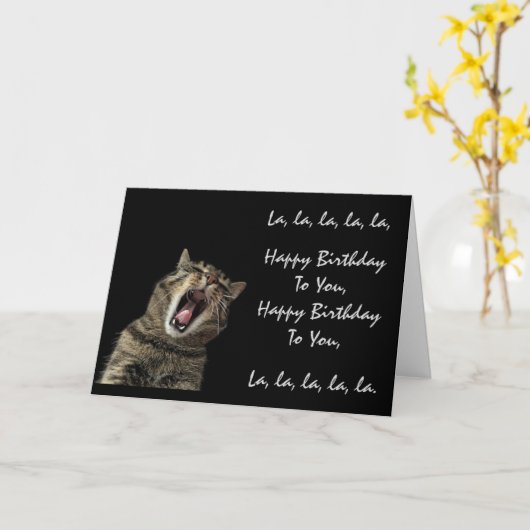 Cat Singing Happy Birthday Grußkarte Karte (Gelbe Blume)