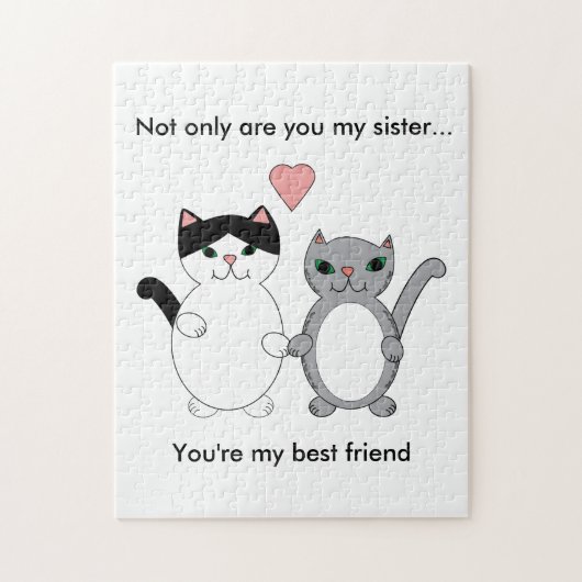 Cat Sister Best Friend Niedlich Kitty Liebe Persön Puzzle (Vertikal)