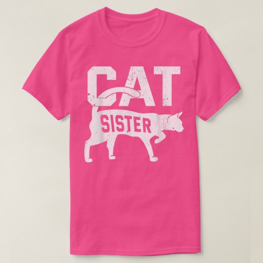 Cat Sister Kitten Pet Eigentümer Meow T-Shirt (Design vorne)