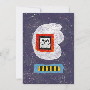 Cat Sits For Yearbook Foto Grußkarte Karte