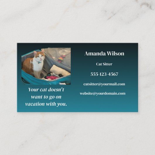 Cat Sitter Business Card Visitenkarte (Vorderseite)