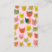 Cat Sitter Niedliche farbenfrohe lustige Kätzchen Visitenkarte (Vorderseite)