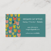 Cat Sitter Niedliche farbenfrohe lustige Kätzchen  Visitenkarte (Vorderseite)