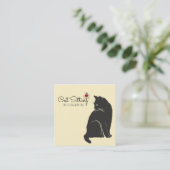 Cat Sitter Quadratische Visitenkarte (Stehend Vorderseite)