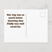 Cat Sitter Vielen Dank Pet Sitting Wertschätzung Postkarte (Rückseite)