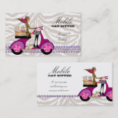 Cat Sitter Zebra Scooter Niedlich Visitenkarte (Vorne/Hinten)