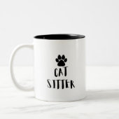 Cat Sitter Zweifarbige Tasse (Links)