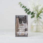 Cat Sitters lustige Cat Care Haustier Pflegedienst Visitenkarte (Stehend Vorderseite)