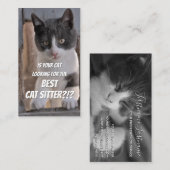 Cat Sitters lustige Cat Care Haustier Pflegedienst Visitenkarte (Vorne/Hinten)