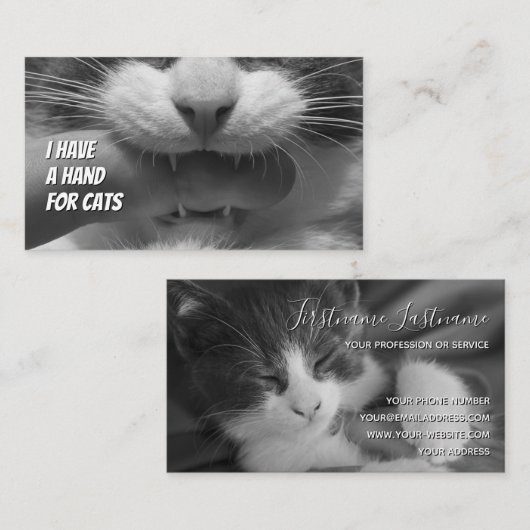 Cat Sitters lustige Cat Care Haustier Pflegedienst Visitenkarte (Vorne/Hinten)