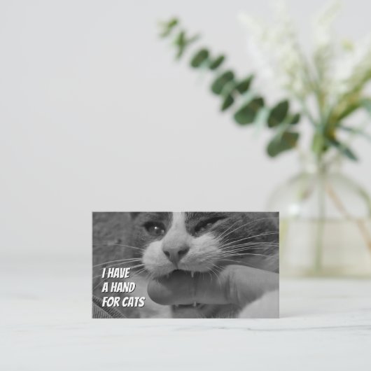 Cat Sitters lustige Haustierbetreuung für Katzen Visitenkarte (Stehend Vorderseite)