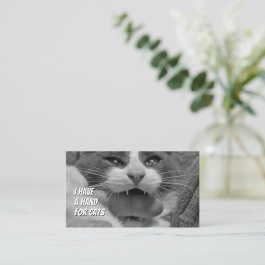 Cat Sitters lustige Haustierbetreuung für Katzen Visitenkarte (Stehend Vorderseite)