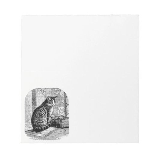 Cat Sitting by Window with Book Notizblock (Vorderseite)