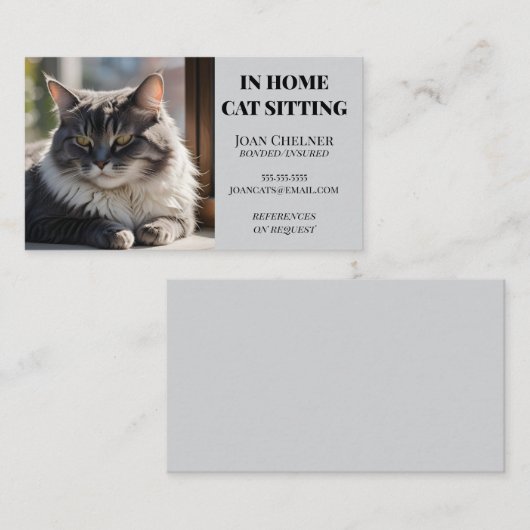Cat Sitting Cat Care and Services Visitenkarte (Vorne/Hinten)