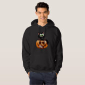 Cat sitting on the Halloween pumpkin for Kids Girl Hoodie (Vorne ganz)