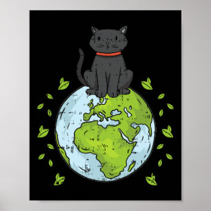 Cat Sitting Planet Erde Tag Umwelt Natur Poster