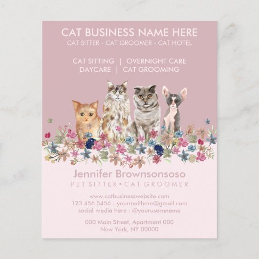 Cat Sitting Service Flyer (Hinten)