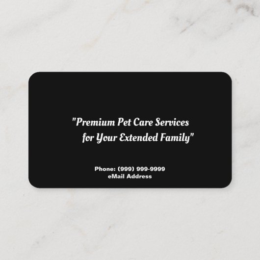 Cat Sitting Services Visitenkarte (Rückseite)