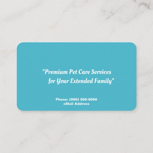 Cat Sitting Services Visitenkarte (Rückseite)