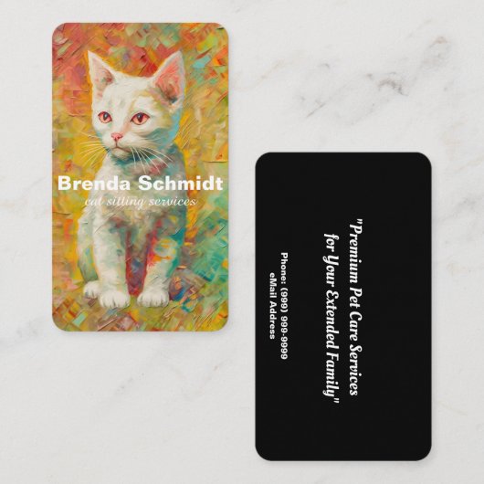 Cat Sitting Services Visitenkarte (Vorne/Hinten)