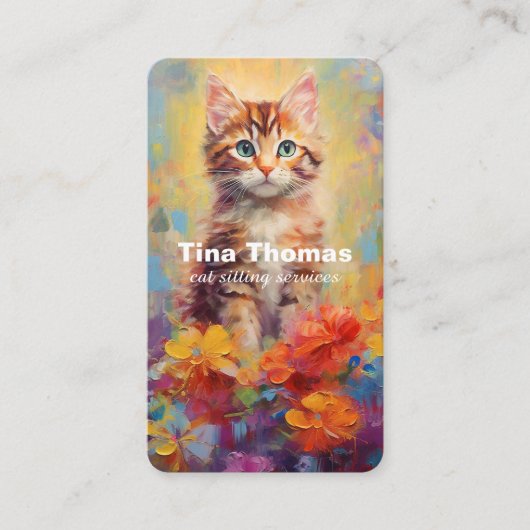 Cat Sitting Services Visitenkarte (Vorderseite)