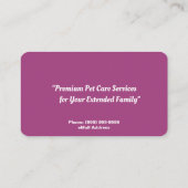 Cat Sitting Services Visitenkarte (Rückseite)