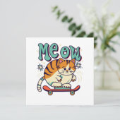 Cat Skaten Meow (Stehend Vorderseite)