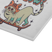 Cat Skaten Meow Schneidebrett (Ecke)