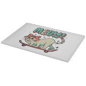 Cat Skaten Meow Schneidebrett (Ecke)