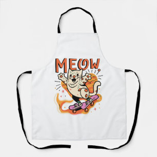 Cat Skaten Meow Schürze
