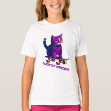 Cat Skater Skateboard T - Shirt