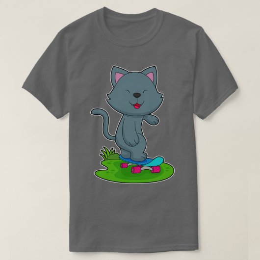 Cat Skater Skateboard T-Shirt (Design vorne)