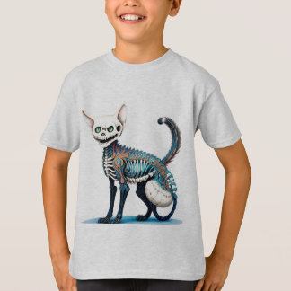 Cat Skeleton Fusion - Hyperdetaillierte Kunst T-Shirt