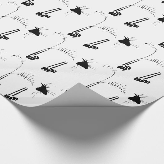 Cat Skeleton Geschenkpapier (Ecke)