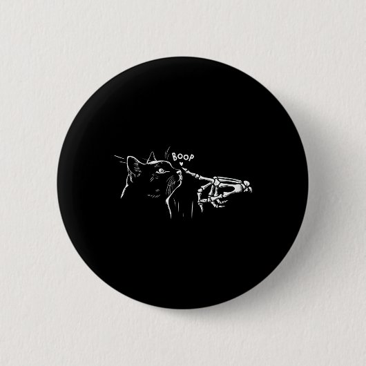 Cat Skeleton Hand Boop Halloween Mädchen Frauen K Button (Vorderseite)