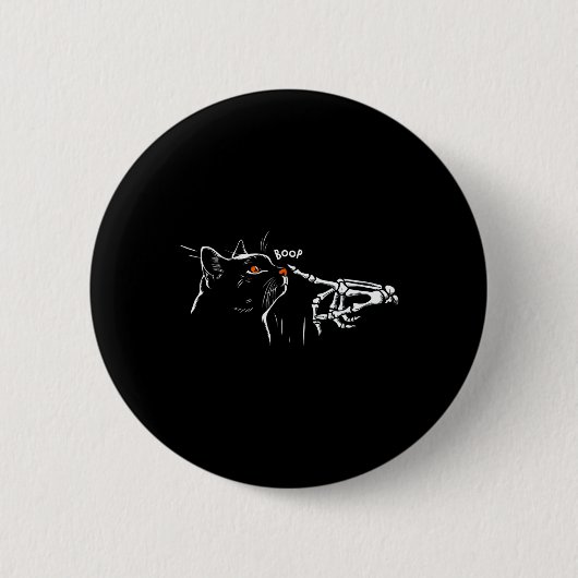 Cat Skeleton Hand Boop Halloween Mädchen Frauen K Button (Vorderseite)
