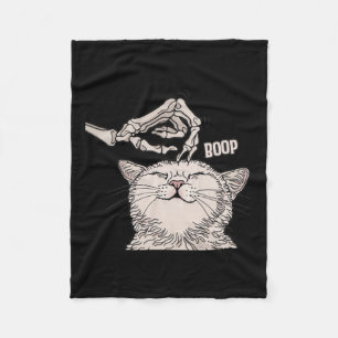 Cat Skeleton Hand Boop Halloween Mädchen Frauen K Fleecedecke