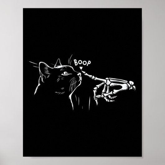 Cat Skeleton Hand Boop Halloween Mädchen Frauen K Poster (Vorne)